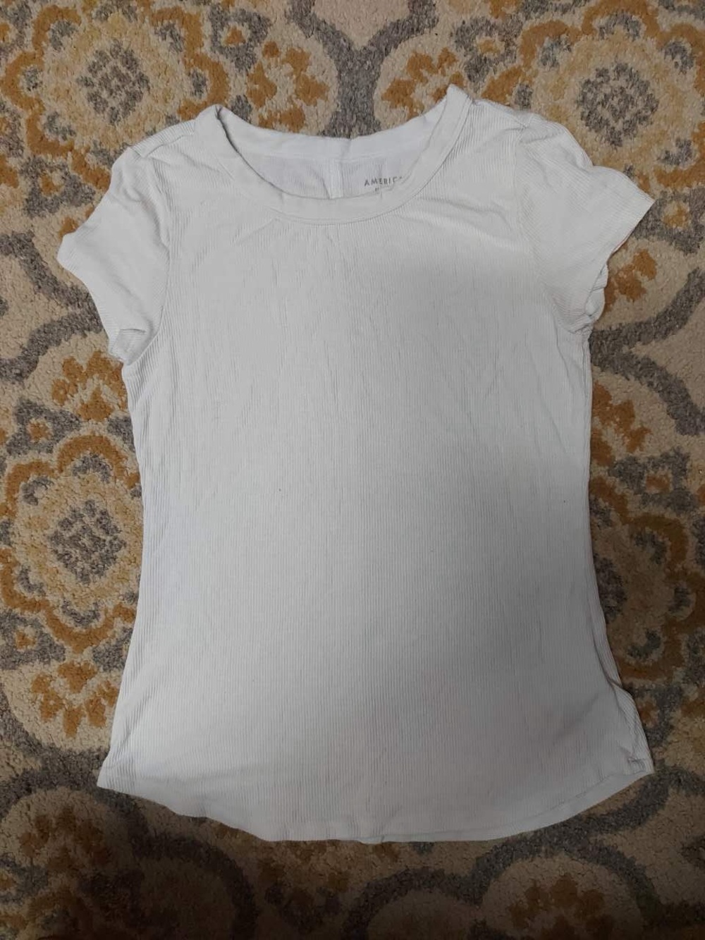 American Eagle white ribbed short sleeve top